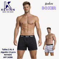 KEVINN BOXER RAYADO ALG C/LYCRA ELASTICO GRUESO EXTERIOR T:3/6